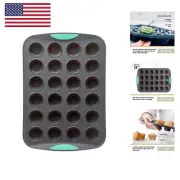 Structure Silicone Muffin Pan, Pan-24 Cup, Grey/Mint