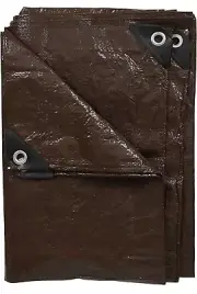 Stansport U-57 Reinforced Rip-Stop Tarp, Brown - 5' x 7'