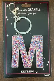 Ganz Sparkle Glitter Keyring Key Chain Letter Initial "M"