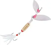 Trout Lures for Lake Fishing | Sequin Lure with Feather Treble Hook | Spinnerbait Fishing Accessories Tools, Long-Distance Casting for Freshwater Saltwater