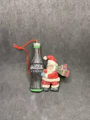 Kurt Adler COCA COLA 1998 Resin Christmas Ornament Santa W Coca Cola Bottle