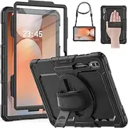 [HXCASEAC] Case for Samsung Galaxy Tab S10 Ultra / S9 Ultra / S8 Ultra Case 14.6 inch, Heavy Duty Proof with S Pen Holder/Hand Strap/Built-in Screen Protector for S10 Ultra Tablet Case - Black