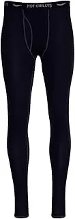 [Hot Chillys] Men's Clima-Wool Merino Bottom -UPF 30+ Protection Quick-Drying Moisture-Wicking Winter Sports Active Base Layer