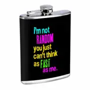 Not Random Think Fast Em1 Flask 8oz Stainless Steel Hip Drinking Whiskey