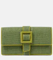 [Manolo Blahnik] Manolo Blahnik Maycap glitter raffia clutch One Size beige