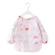 Teeny Baby Long Sleeve Apron Smock Bib - Pink Farm