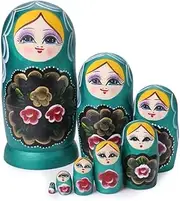 Russian Dolls Matryoshka Cartoon Snowman Wooden Toys Nesting Doll Handicraft Children Gifts Candy Box Christmas Decor