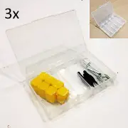 3x Plastic Tool Box Case Organizer Storage w/ removable dividers 190 x 115 x30mm