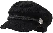 [ROMISBABA] 1Pc Stylish Women Octagonal Hat Warm Outdoor Headwear for Comfortable Lambwool Material Family and Friends Durable and Practical Design Black