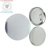 100 pcs/Pack 2-1/4" 58mm Metal Pin Back Button Metal Bottom for Badge Machine