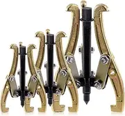 Glarks 3Pcs 3" 4" 6" 3-Jaw Gear Puller, Gear Bearing Puller, Removal Tool, Pulley Puller with Reversible Jaws for Slide Gears, Pulley and Flywheel