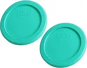 Pyrex 7202-PC Round 1 Cup Green Plastic Lid Cover (2 Pack)