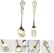 Didiseaon Vintage Fork Spoon English Tableware Set of Eating Tools Kitchen Supplies Present for Friends Relatives