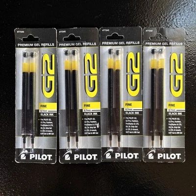 Pilot G2 Premium Gel Pen Refills Black Ink Fine 0.7mm Point 4 Packs Of 2 Refill