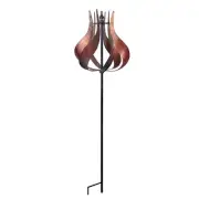 Teamson Home 70.12" Outdoor Tulip Kinetic Windmill Sculpture, Tangerine