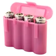 EBC Battery AA AAA Pink Plastic Battery Storage Case Holder Box