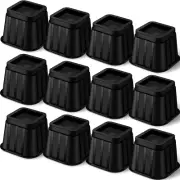 12 Pack 4" Square Furniture Risers Adjustable Bed Risers Heavy Duty Bed Lifters