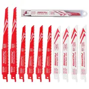 10-Piece Ultimate Reciprocating Saw Blade Set, Premium 6 & 8 Inch Wood & Metal Cutting Pruner Saw Blades with Storage Box