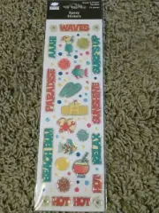 3720 - CLOUD9 DESIGN Epoxy Stickers - WAVES, SURF'S UP, BEACH - PkgSz 9 1/2 x 3