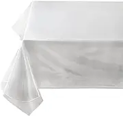 Benson Mills Heavy Duty Clear Plastic Tablecloth Protector, 100% Waterproof Table Cloth, Oil Spill Proof, Table Cover for Dining Tables, Parties and Holidays (60" x 108" Rectangular)