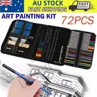 72PCS Professional Drawing Sketch Pencil Set Charcoal Eraser Art Painting Kit AU