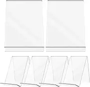 Operitacx 6 Pcs Acrylic Book Display Stands Clear Document Rack for Brochures Magazines Stable and Lightweight Storage Holder Modern Organizer for Home Office Use