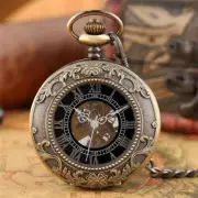 Steampunk Vintage Mechanical Hand Winding Skeleton Pocket Watch for Men Women