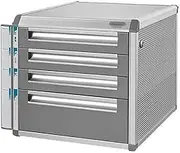 VUCICA Multi-Layer Desktop File Cabinet, Lockable Aluminum Alloy Data Office Storage Drawer for Home Office Supplies Silver (Size : 4-Layers)