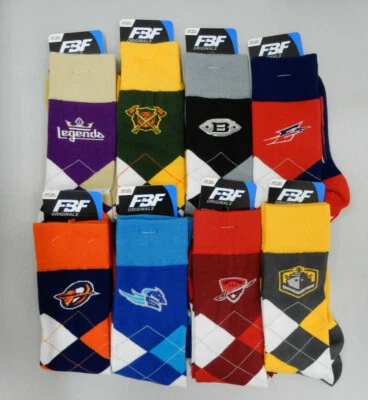 New! Alliance of America Football AAF Argyle Line Up Crew Dress Socks One Size