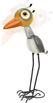 Metal Heron Whimsical Bird Outdoor Crane Statue Garden Yard Lawn Art Decoration