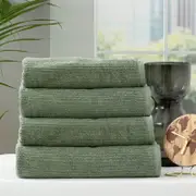 Renee Taylor Cobblestone 4 Piece Sage Bath Towels