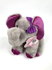 12” Aurora Girlz Nation Gray Purple Sparkle Elephant Plush Aurora New Toy Tag