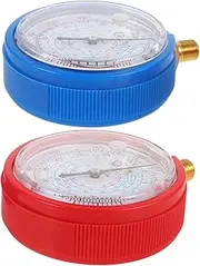 1 Pair Car Air Conditioning Refrigerant High/Low Pressure Gauge Kit AC Pressure Gauges for Low Pressure Mechanical Manifold