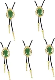 FOYTOKI 5pcs Women's Bolo Tie Charm Necklace Agate Decoration Retro Vintage Necktie for Dress Party Accessory