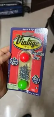 Vintage Metal Jacks Game Set Retro Toys (2 Pack) Jax Game with Two Bouncy Ball