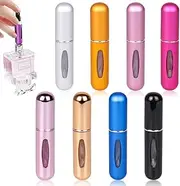 LAIKME Travel Mini Perfume Refillable Atomizer - Portable Cologne Spray Container - Travel Scent Pump Case - Empty Spray Bottle for Traveling and Outgoing - 5ml (8 Colors)