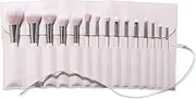 [Colourpop] Stone Cold Brush Roll Face & Eye Brush Set - Face & Eye Makeup Brush Set - Made with Luxe Synthetic Vegan Bristles - Includes Holder (15 Count)