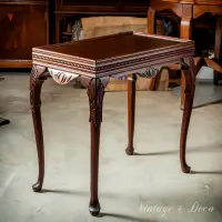 在飛比找蝦皮購物優惠-美國老件 實木 雕刻 咖啡桌 高腳桌 桌子 展示桌 茶几 復