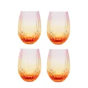 2x 2pc Urban Ellie Ombre Stemless Glass Wine/Beer Cup Drinkware PNK/Yellow 12cm