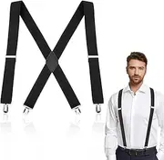 [Psxuie] Men's Braces, Braces Women, Braces Men's Extra Strong, Braces Motorcycle Trousers, Braces Men's Wide Black, Suspenders Men, Braces Men, Braces Men's Work