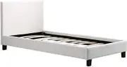 Single PU Leather Bed Frame and Headboard - 190cm x 100 White