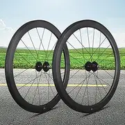 700C Carbon Fiber Road Bike Wheelset 50mm Vacuum Integrated Wheel Set with Fixed Gear V-Brake Dead Flywheel