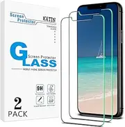 2-Pack] KATIN Tempered Glass For Apple iPhone 11 Pro Max, iPhone XS Max Screen Protector Anti Scratch, Bubble Free, 9H Hardness, Easy to Install, Case Friendly