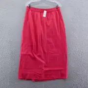 Gap Womens Linen Blend Midi Skirt Medium Ski Slipper Red Pull On NEW