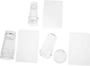 Baluue Nail Art Stampers Set 3pcs Transparent Double-headed Seals for Professional Salons Home Manicure Ideal for Women Girls