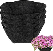 Hanging Basket Liners Felt, 4 Round Planter Basket Liners, Felt Planter Liner, Hanging Basket Liners 14inch/12 Inch, Hanging Plant Flower Basket Liners Fabric for Garden Fence