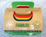 Peanuts Beagle Scouts Camp Colorful Stackable 8 Piece Luncheon Set USA NIP
