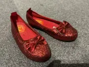 Ruby Slippers - Wizard Of Oz - Dorothy Cosplay Costume / Ballet Shoes - Kids L