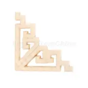 8*8cm Exquisite Wood Carved Applique Woodcarving Onlay Corner Decal Home Decor
