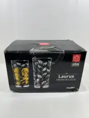 RCR LAURUS Clear Crystal Glass Tumblers 17oz Made in Italy Set Of 6 NIB